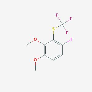 molecular formula C9H8F3IO2S B14037446 1,2-Dimethoxy-4-iodo-3-(trifluoromethylthio)benzene 