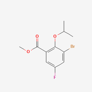 molecular formula C11H12BrFO3 B14037462 Methyl 3-bromo-5-fluoro-2-isopropoxybenzoate 