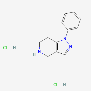 molecular formula C12H15Cl2N3 B14037473 1-Phenyl-4,5,6,7-tetrahydro-1H-pyrazolo[4,3-c]pyridine 2HCl 