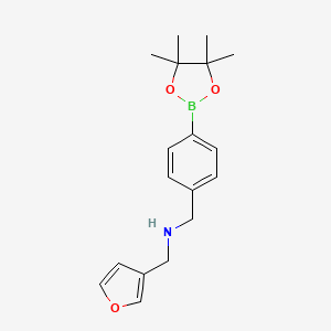 molecular formula C18H24BNO3 B1403748 4-(3-糠基)氨基甲基苯基硼酸频哪醇酯 CAS No. 2096338-07-5