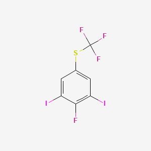 molecular formula C7H2F4I2S B14037483 1,3-Diiodo-2-fluoro-5-(trifluoromethylthio)benzene 