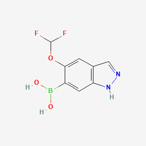 molecular formula C8H7BF2N2O3 B14037485 (5-(Difluoromethoxy)-1H-indazol-6-yl)boronic acid 