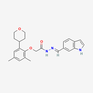 (E)-N'-((1H-Indol-6-yl)methylene)-2-(2-(tetrahydro-2H-pyran-4-yl)-4,6-dimethylphenoxy)acetohydrazide