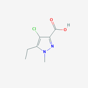 molecular formula C7H9ClN2O2 B14037547 4-chloro-5-ethyl-1-methyl-1H-pyrazole-3-carboxylic acid 