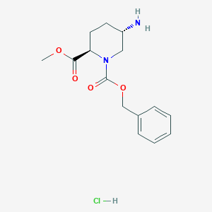 O1-benzyl O2-methyl trans-5-aminopiperidine-1,2-dicarboxylate;hydrochloride