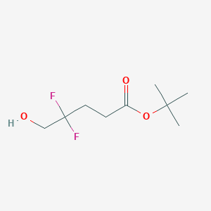 molecular formula C9H16F2O3 B14037575 Tert-butyl 4,4-difluoro-5-hydroxypentanoate 