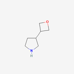 molecular formula C7H13NO B1403758 3-(Oxetan-3-yl)pyrrolidine CAS No. 1273567-00-2