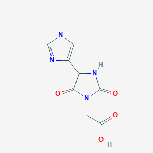 molecular formula C9H10N4O4 B14037591 2-(4-(1-Methyl-1H-imidazol-4-yl)-2,5-dioxoimidazolidin-1-yl)acetic acid 