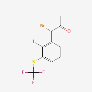 molecular formula C10H7BrF3IOS B14037605 1-Bromo-1-(2-iodo-3-(trifluoromethylthio)phenyl)propan-2-one 