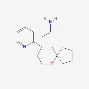 molecular formula C16H24N2O B1403764 2-(9-(Pyridin-2-YL)-6-oxaspiro[4.5]decan-9-YL)ethanamine CAS No. 1401026-78-5