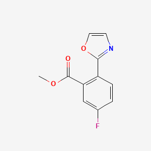 molecular formula C11H8FNO3 B14037640 Methyl 5-fluoro-2-(oxazol-2-yl)benzoate 