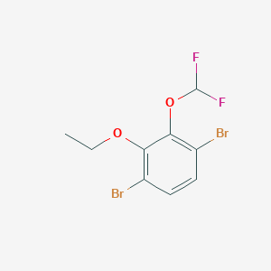 molecular formula C9H8Br2F2O2 B14037684 1,4-Dibromo-2-difluoromethoxy-3-ethoxybenzene 