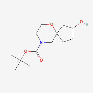 molecular formula C13H23NO4 B14037731 Tert-butyl 2-hydroxy-6-oxa-9-azaspiro[4.5]decane-9-carboxylate 