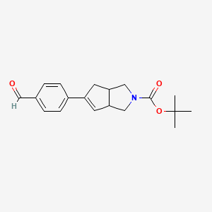 molecular formula C19H23NO3 B14037752 Tert-butyl 5-(4-formylphenyl)-3,3A,4,6A-tetrahydrocyclopenta[C]pyrrole-2(1H)-carboxylate 