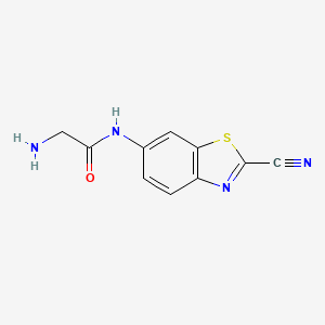 molecular formula C10H8N4OS B14037762 Acetamide, 2-amino-N-(2-cyano-6-benzothiazolyl)- CAS No. 1207457-28-0