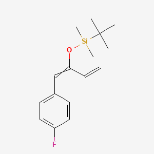 molecular formula C16H23FOSi B1403780 叔丁基{[1-(4-氟苄叉亚甲基)丙-2-烯-1-基]氧基}二甲基硅烷 CAS No. 860642-36-0