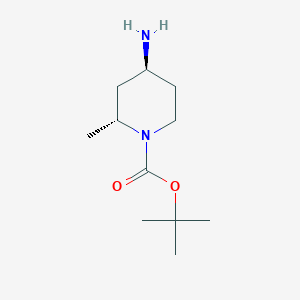 molecular formula C11H22N2O2 B1403785 (2R,4S)-rel-叔丁基 4-氨基-2-甲基哌啶-1-羧酸酯 CAS No. 1932370-65-4