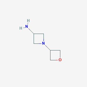 molecular formula C6H12N2O B1403786 1-(3-氧杂环基)-3-氮杂环丁胺 CAS No. 1368005-98-4