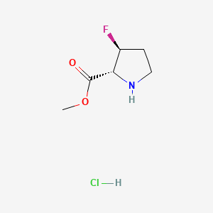 molecular formula C6H11ClFNO2 B14037865 Methyl (2R,3S)-3-fluoropyrrolidine-2-carboxylate hydrochloride 