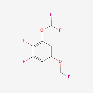 molecular formula C8H5F5O2 B14037874 1,2-Difluoro-3-difluoromethoxy-5-(fluoromethoxy)benzene 