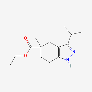 molecular formula C14H22N2O2 B14037888 Ethyl 3-isopropyl-5-methyl-4,5,6,7-tetrahydro-2H-indazole-5-carboxylate 