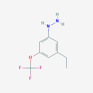 molecular formula C9H11F3N2O B14037902 1-(3-Ethyl-5-(trifluoromethoxy)phenyl)hydrazine 