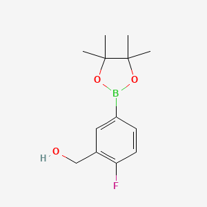 molecular formula C13H18BFO3 B1403792 (2-氟-5-(4,4,5,5-四甲基-1,3,2-二氧杂硼环-2-基)苯基)甲醇 CAS No. 1352733-99-3