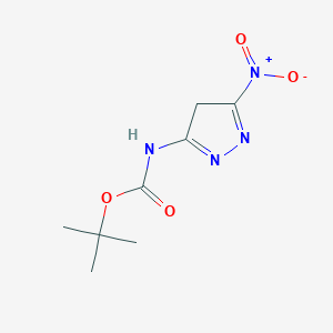 molecular formula C8H12N4O4 B14037928 Tert-butyl (5-nitro-4H-pyrazol-3-YL)carbamate 