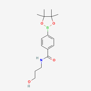 molecular formula C16H24BNO4 B1403793 N-(3-羟基-丙基)-4-(4,4,5,5-四甲基-[1,3,2]二氧杂硼环-2-基)-苯甲酰胺 CAS No. 1449134-30-8