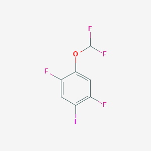 molecular formula C7H3F4IO B14037941 1,4-Difluoro-2-difluoromethoxy-5-iodobenzene 