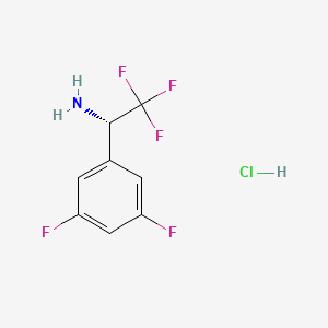 molecular formula C8H7ClF5N B14037943 (S)-1-(3,5-Difluorophenyl)-2,2,2-trifluoroethanamine hcl 