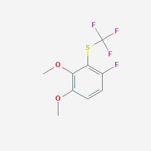 molecular formula C9H8F4O2S B14037953 1,2-Dimethoxy-4-fluoro-3-(trifluoromethylthio)benzene 