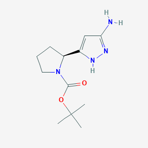 molecular formula C12H20N4O2 B14037955 (S)-Tert-butyl 2-(5-amino-1H-pyrazol-3-YL)pyrrolidine-1-carboxylate 