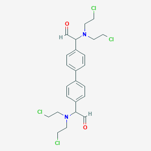 2-[bis(2-chloroethyl)amino]-2-[4-[4-[1-[bis(2-chloroethyl)amino]-2-oxoethyl]phenyl]phenyl]acetaldehyde