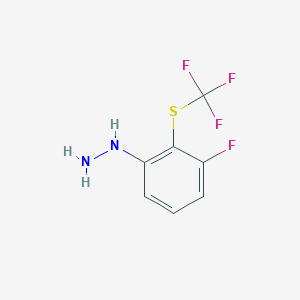 molecular formula C7H6F4N2S B14038004 1-(3-Fluoro-2-(trifluoromethylthio)phenyl)hydrazine 