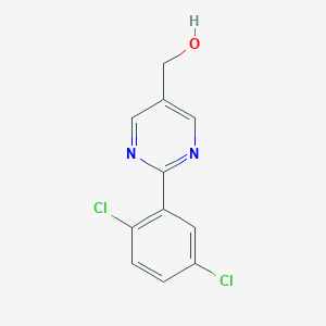 molecular formula C11H8Cl2N2O B14038039 2-(2,5-Dichlorophenyl)pyrimidine-5-methanol 