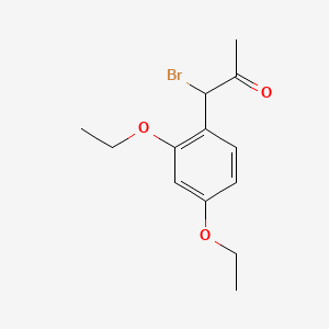 molecular formula C13H17BrO3 B14038046 1-Bromo-1-(2,4-diethoxyphenyl)propan-2-one 