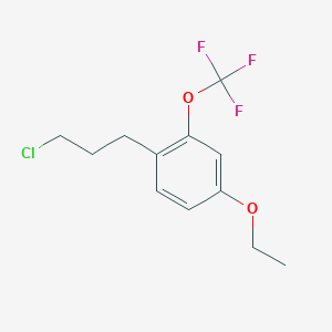 molecular formula C12H14ClF3O2 B14038050 1-(3-Chloropropyl)-4-ethoxy-2-(trifluoromethoxy)benzene 