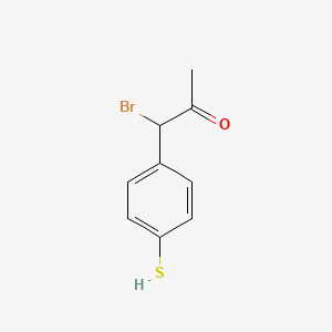 molecular formula C9H9BrOS B14038057 1-Bromo-1-(4-mercaptophenyl)propan-2-one 