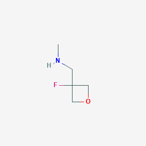 molecular formula C5H10FNO B1403809 (3-氟代氧杂环-3-基甲基)甲胺 CAS No. 1416323-10-8