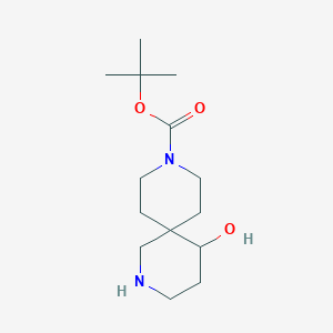 molecular formula C14H26N2O3 B1403812 叔丁基 5-羟基-2,9-二氮杂螺[5.5]十一烷-9-羧酸酯 CAS No. 1367935-91-8