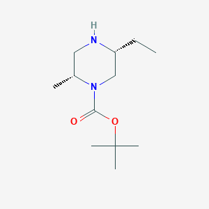 molecular formula C12H24N2O2 B14038155 Tert-butyl (2R,5R)-5-ethyl-2-methylpiperazine-1-carboxylate 