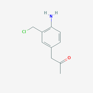 molecular formula C10H12ClNO B14038171 1-(4-Amino-3-(chloromethyl)phenyl)propan-2-one 