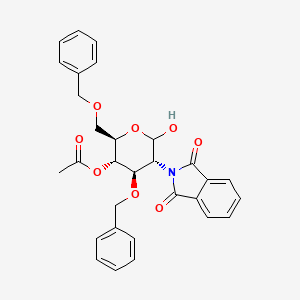 (2R,3S,4R,5R)-4-(Benzyloxy)-2-((benzyloxy)methyl)-5-(1,3-dioxoisoindolin-2-YL)-6-hydroxytetrahydro-2H-pyran-3-YL acetate