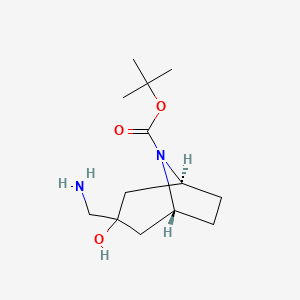 molecular formula C13H24N2O3 B1403819 endo-3-氨甲基-3-羟基-8-Boc-8-氮杂双环[3.2.1]辛烷 CAS No. 1363380-88-4