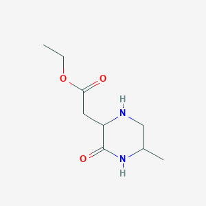 molecular formula C9H16N2O3 B1403820 Ethyl (5-methyl-3-oxopiperazin-2-yl)acetate CAS No. 5194-01-4