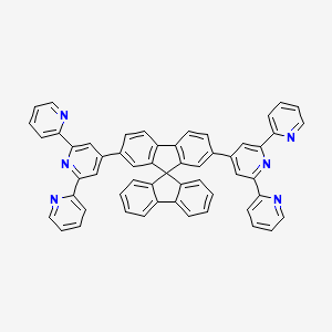 molecular formula C55H34N6 B14038246 4-[7'-(2,6-dipyridin-2-ylpyridin-4-yl)-9,9'-spirobi[fluorene]-2'-yl]-2,6-dipyridin-2-ylpyridine 