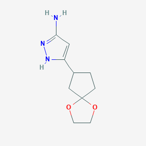 5-(1,4-Dioxaspiro[4.4]nonan-7-yl)-1H-pyrazol-3-amine