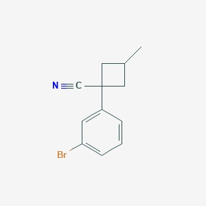 molecular formula C12H12BrN B14038265 1-(3-Bromophenyl)-3-methylcyclobutane-1-carbonitrile CAS No. 1342950-94-0