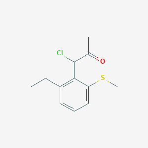 molecular formula C12H15ClOS B14038277 1-Chloro-1-(2-ethyl-6-(methylthio)phenyl)propan-2-one 